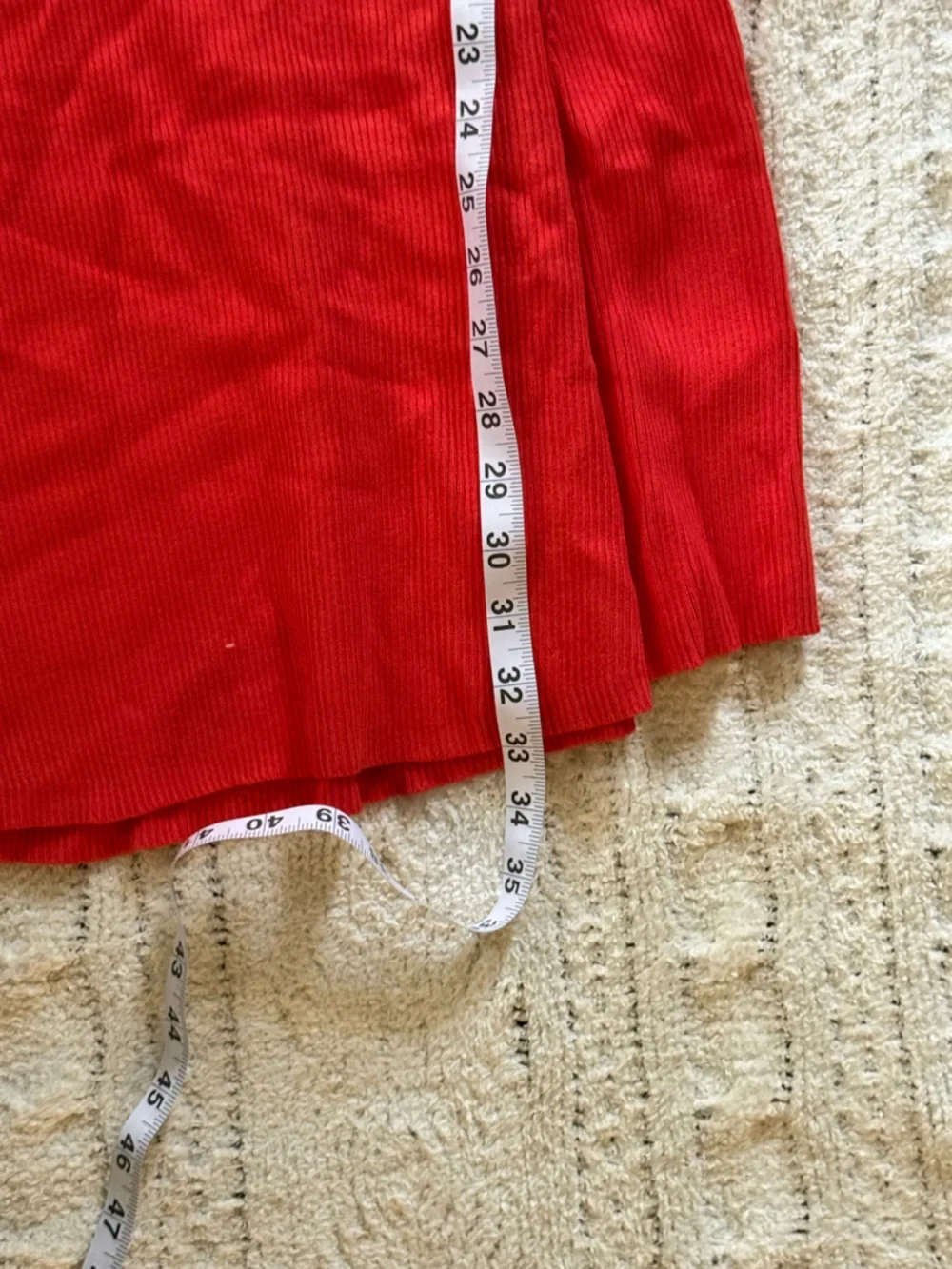 Zara Red Orange Ribbed Knit Mini Dress Polo Collar Bodycon Long Sleeve Medium - Picture 10 of 11